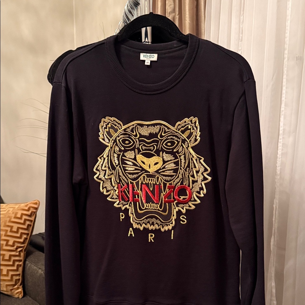 Kenzo Sweatshirt with Gold and Red Tiger Design